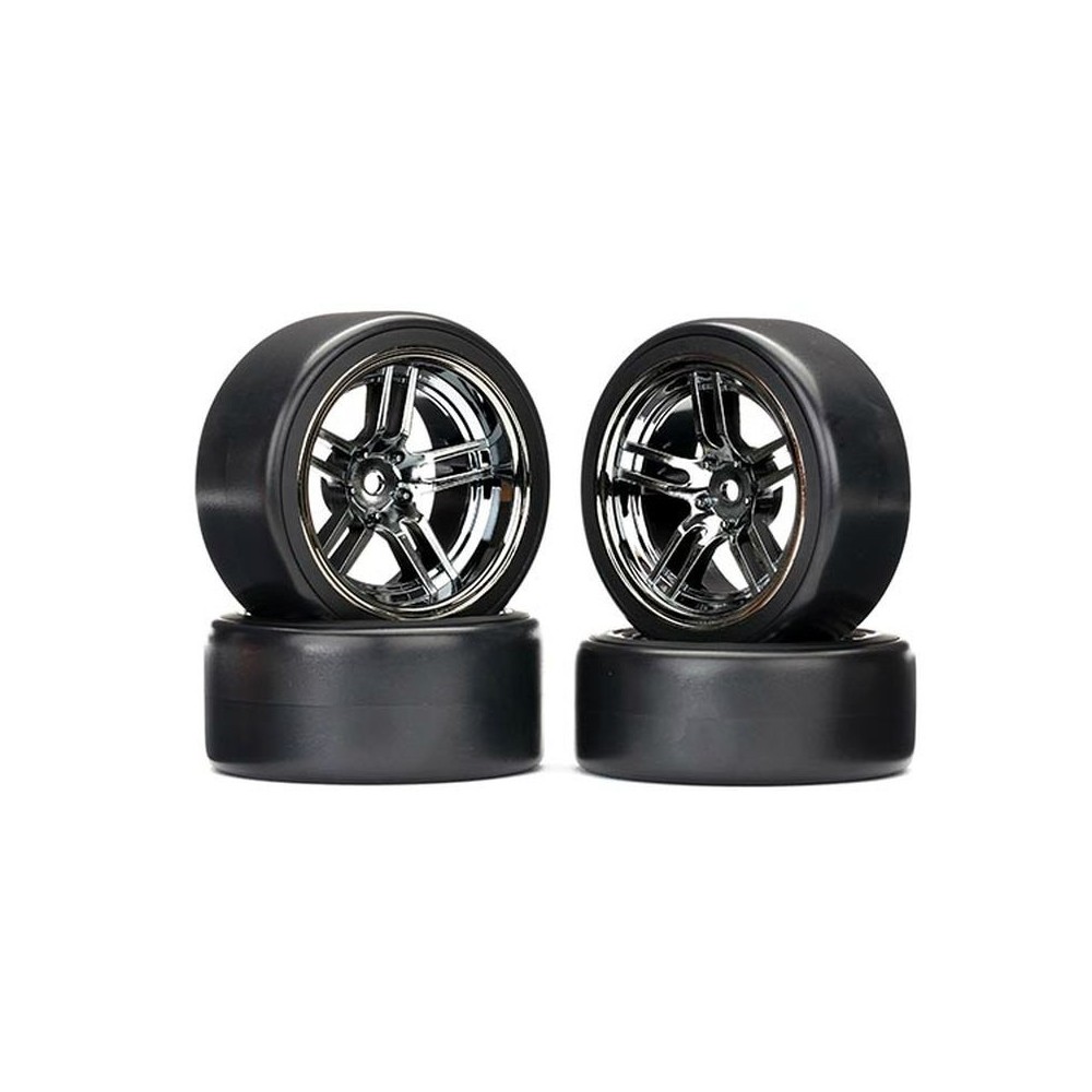 Traxxas Tires and wheels assembled glued (split-spoke black) TRX8378 Traxxas Tires and wheels assembled glued (split-spoke black) TRX8378