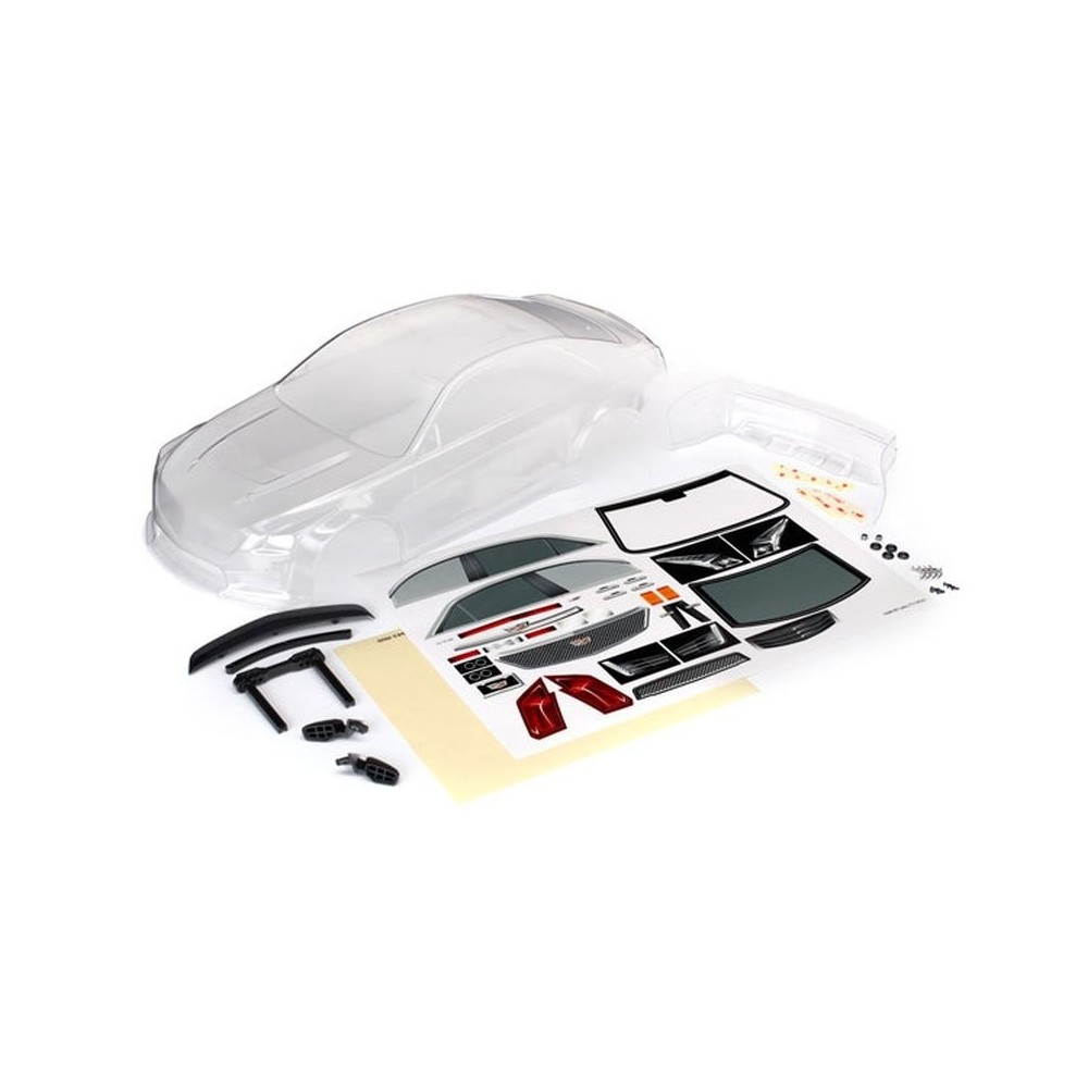 Carrocería Cadillac CTS-V transparente sin pintar con calcomanías Traxxas TRX8391 Carrocería Cadillac CTS-V transparente sin pintar con calcomanías Traxxas TRX8391