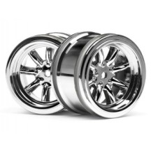 HPI VINTAGE 8 SPOKE WHEEL 31mm SHINY CHROME 6mm OFFSET HPI-3812