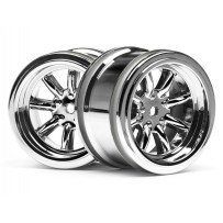 HPI VINTAGE 8 SPOKE WHEEL 31mm SHINY CHROME 6mm OFFSET HPI-3812