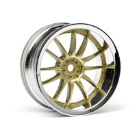 HPI WORK XSA 02C WHEEL 26mm CHROME/GOLD (6mm OFFSET HPI-3298