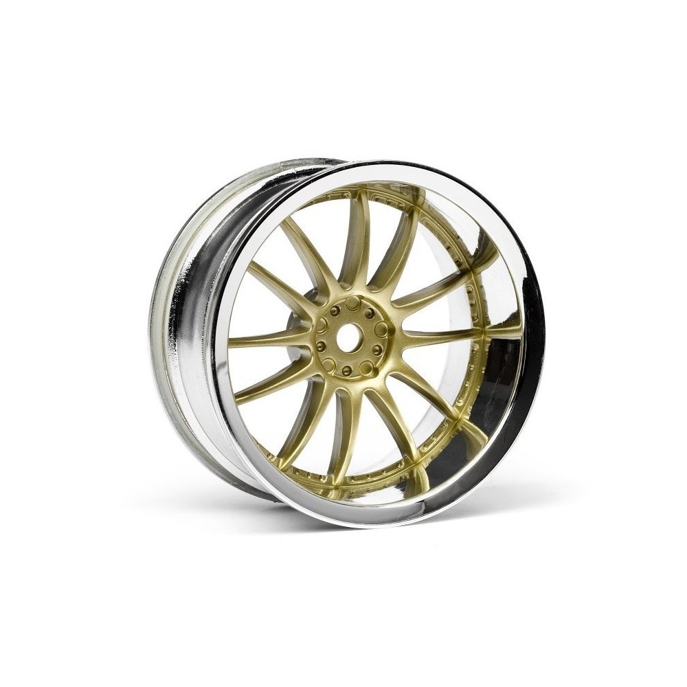 HPI WORK XSA 02C WHEEL 26mm CHROME/GOLD (6mm OFFSET HPI-3298 HPI WORK XSA 02C WHEEL 26mm CHROME/GOLD (6mm OFFSET HPI-3298
