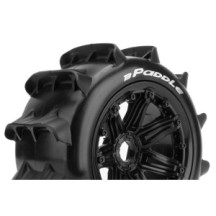 Louise RC B-PADDLE 1-5 Buggy Tire Set Mounted Sport Black Bead-Lock Wheels Hex 24mm Rear LR-T3280B