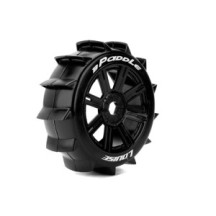 Louise RC B-PADDLE 1-8 Buggy Tire Set Mounted Soft Black Spoke Wheels Hex 17mm LR-T3249SB