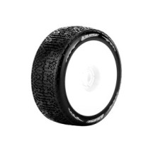 Louise RC B-PHANTOM 1-8 Buggy Tire Set Mounted Soft White Wheels Hex 17mm LR-T3152SW