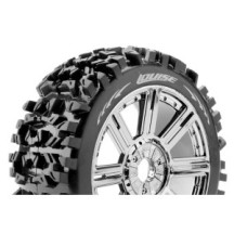 Louise RC B-PIONEER 1-8 Buggy Tire Set Mounted Soft Black-Chrome Spoke Wheels Hex 17mm LR-T3130SBC
