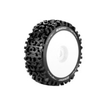 Louise RC B-PIONEER 1-8 Buggy Tire Set Mounted Soft White Wheels Hex 17mm LR-T3130SW