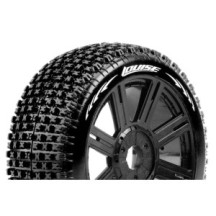 Louise RC B-PIRATE 1-8 Buggy Tire Set Mounted Soft Black Spoke Wheels Hex 17mm LR-T3126SB