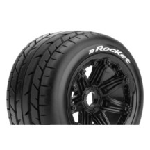 Louise RC B-ROCKET 1-5 Buggy Tire Set Mounted Sport Black Bead-Lock Wheels Hex 24mm Rear LR-T3242B