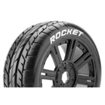 Louise RC B-ROCKET 1-8 Buggy Tire Set Mounted Soft Black Spoke Wheels Hex 17mm LR-T3190SB