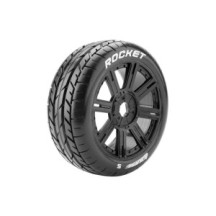 Louise RC B-ROCKET 1-8 Buggy Tire Set Mounted Soft Black Spoke Wheels Hex 17mm LR-T3190SB