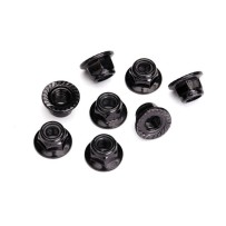 Traxxas Nuts 5mm flanged nylon locking (steel black serrated) (8) TRX8447
