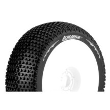 Louise RC B-TURBO 1-8 Buggy Tire Set Mounted Soft White Wheels Hex 17mm LR-T3104SW
