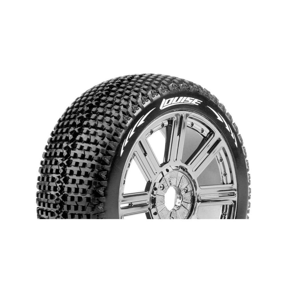 Louise RC B-TURBO 1-8 Buggy Tire Set Mounted Super Soft Black-Chrome Spoke Wheels Hex 17mm LR-T3104VBC Louise RC B-TURBO 1-8 Buggy Tire Set Mounted Super Soft Black-Chrome Spoke Wheels Hex 17mm LR-T3104VBC
