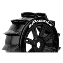 Louise RC B-ULLDOZE 1-8 Buggy Tire Set Mounted Soft Black Spoke Wheels Hex 17mm LR-T324SB