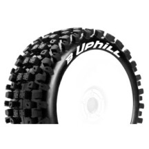 Louise RC B-UPHILL 1-8 Buggy Tire Set Mounted Soft White Wheels Hex 17mm LR-T3271SW