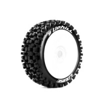 Louise RC B-UPHILL 1-8 Buggy Tire Set Mounted Soft White Wheels Hex 17mm LR-T3271SW
