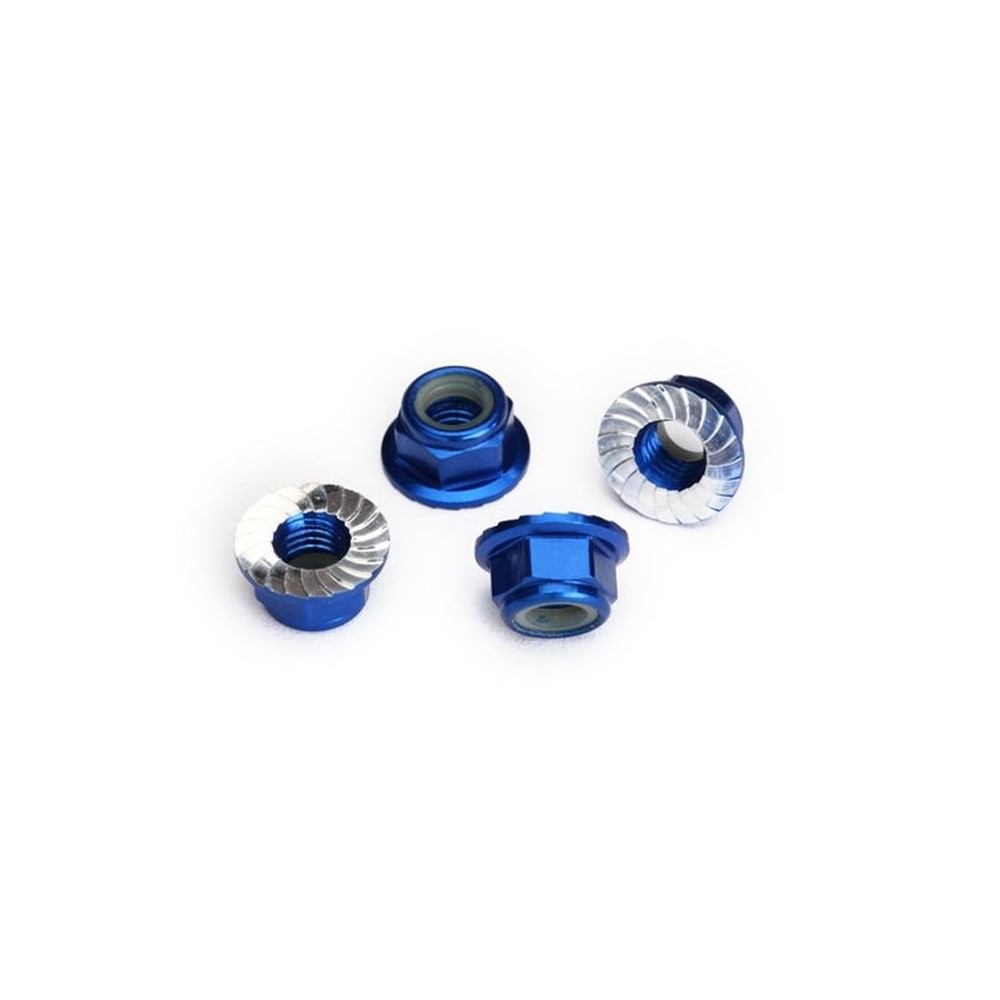 Traxxas Nuts 5mm flanged nylon locking (aluminum blue-anodized serrated) (4) TRX8447X Traxxas Nuts 5mm flanged nylon locking (aluminum blue-anodized serrated) (4) TRX8447X