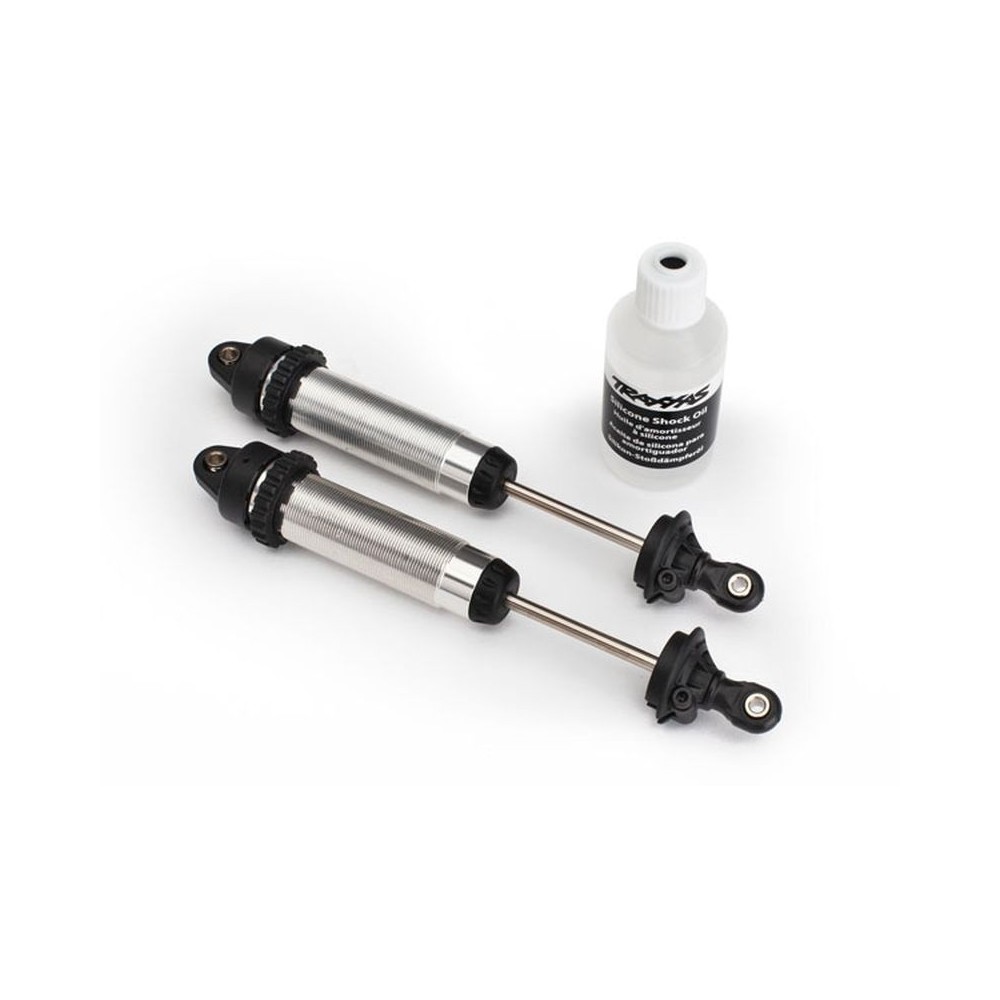 Traxxas Shocks gtr 134mm silver aluminum (fully assembled w o springs) (front) TRX8450 Traxxas Shocks gtr 134mm silver aluminum (fully assembled w o springs) (front) TRX8450