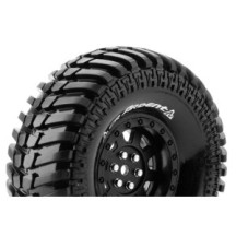 Louise RC CR-ARDENT 1-10 Crawler Tire Set Mounted Super Soft Black 1.9 Wheels Hex 12mm LR-T3232VB