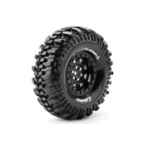 Louise RC CR-CHAMP 1-10 Crawler Tire Set Mounted Super Soft Black 1.9 Wheels Hex 12mm LR-T3231VB