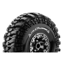 Louise RC CR-CHAMP 1-10 Crawler Tire Set Mounted Super Soft Black Chrome 2.2 Wheels Hex 12mm LR-T3236VBC