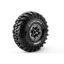 Louise RC CR-CHAMP 1-10 Crawler Tire Set Mounted Super Soft Black Chrome 2.2 Wheels Hex 12mm LR-T3236VBC