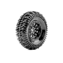 Louise RC CR-CHAMP Class 1 1-10 Crawler Tire Set Mounted Super Soft Black 1.9 Wheels Hex 12mm LR-T3345VB