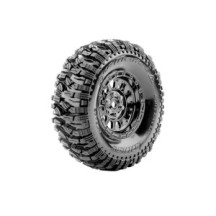Louise RC CR-MALLET Class 1 1-10 Crawler Tire Set Mounted Super Soft Black Chrome 1.9 Wheels Hex 12mm LR-T3346VBC
