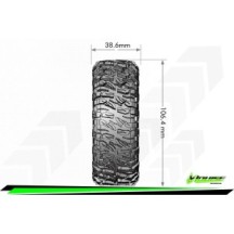 Louise RC CR-MALLET Class 1 1-10 Crawler Tire Set Mounted Super Soft Black Chrome 1.9 Wheels Hex 12mm LR-T3346VBC