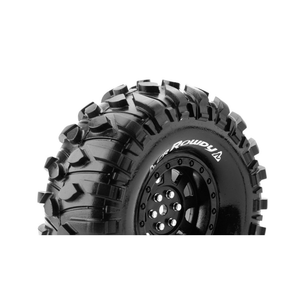Louise RC CR-ROWDY 1-10 Crawler Tire Set Mounted Super Soft Black 1.9 Wheels Hex 12mm LR-T3233VB