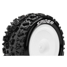 Louise RC E-SPIDER 1-10 Buggy Tire Set Mounted Soft White Wheels Hex 12mm 4WD Rear LR-T3200SWKR