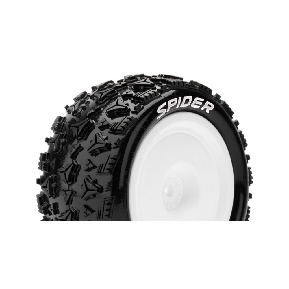 Louise RC E-SPIDER 1-10 Buggy Tire Set Mounted Soft White Wheels Hex 12mm 4WD Rear LR-T3200SWKR Louise RC E-SPIDER 1-10 Buggy Tire Set Mounted Soft White Wheels Hex 12mm 4WD Rear LR-T3200SWKR