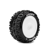 Louise RC E-SPIDER 1-10 Buggy Tire Set Mounted Soft White Wheels Hex 12mm 4WD Rear LR-T3200SWKR
