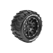 Louise RC MFT MT-CYCLONE 1-10 Monster Truck Tire Set Mounted Sport Black 2.8 Bead-Lock Wheels 1/2 LR-T3310SBM