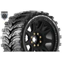 Louise RC MFT MT-CYCLONE speed 1-8 Monster Truck Tire Set Mounted Soft Black Wheels LR-T3356SB