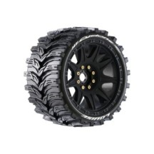 Louise RC MFT MT-CYCLONE speed 1-8 Monster Truck Tire Set Mounted Soft Black Wheels LR-T3356SB