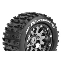 Louise RC MFT MT-PIONEER 1-10 Monster Truck Tire Set Mounted Sport Black Chrome 2.8 Bead-Lock Wheels LR-T3308SBC