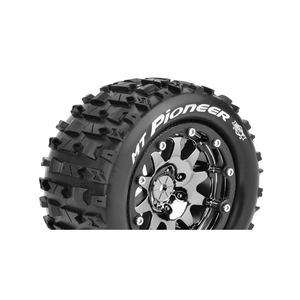 Louise RC MFT MT-PIONEER 1-10 Monster Truck Tire Set Mounted Sport Black Chrome 2.8 Bead-Lock Wheels LR-T3308SBC Louise RC MFT MT-PIONEER 1-10 Monster Truck Tire Set Mounted Sport Black Chrome 2.8 Bead-Lock Wheels LR-T3308SBC