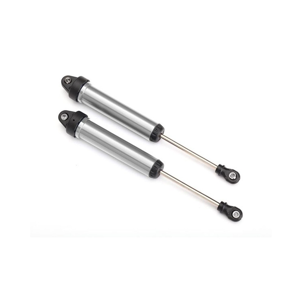 Amortiguadores GTR 160mm aluminio plateado traseros completamente ensamblados Traxxas TRX8461