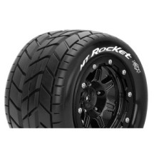 Louise RC MFT MT-ROCKET Tire Set for Maxx Mounted Sport Black 3.8 Bead-Lock Wheels 1/2-Offset LR-T3328SB