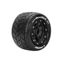 Louise RC MFT MT-ROCKET Tire Set for Maxx Mounted Sport Black 3.8 Bead-Lock Wheels 1/2-Offset LR-T3328SB