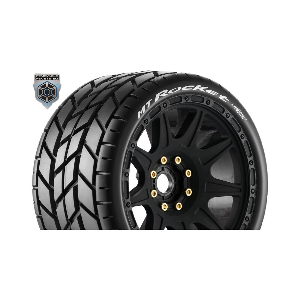Louise RC MFT MT-ROCKET speed 1-8 Monster Truck Tire Set Mounted Soft Black Wheels LR-T3353SB Louise RC MFT MT-ROCKET speed 1-8 Monster Truck Tire Set Mounted Soft Black Wheels LR-T3353SB