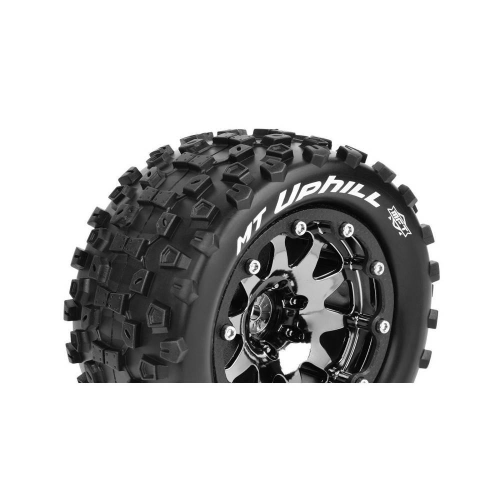 Louise RC MFT MT-UPHILL 1-10 Monster Truck Tire Set Mounted Sport Black Chrome 2.8 Bead-Lock Wheels LR-T3309SBCH Louise RC MFT MT-UPHILL 1-10 Monster Truck Tire Set Mounted Sport Black Chrome 2.8 Bead-Lock Wheels LR-T3309SBCH