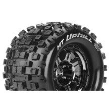 Louise RC MFT MT-UPHILL 1-8 Monster Truck Tire Set Mounted Sport Black Chrome 3.8 Bead Style Wheels LR-T3322BCH