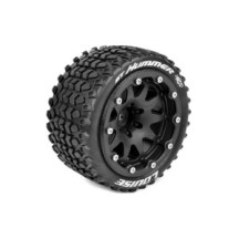 Louise RC MFT ST-HUMMER 1-10 Monster Truck Tire Set Mounted Sport Black 2.8 Bead-Lock Wheels 1/2 LR-T3314SBH