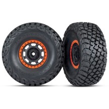 Traxxas Tires and wheels assembled glued (desert racer wheels black with) TRX8472