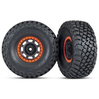 Traxxas Tires and wheels assembled glued (desert racer wheels black with) TRX8472