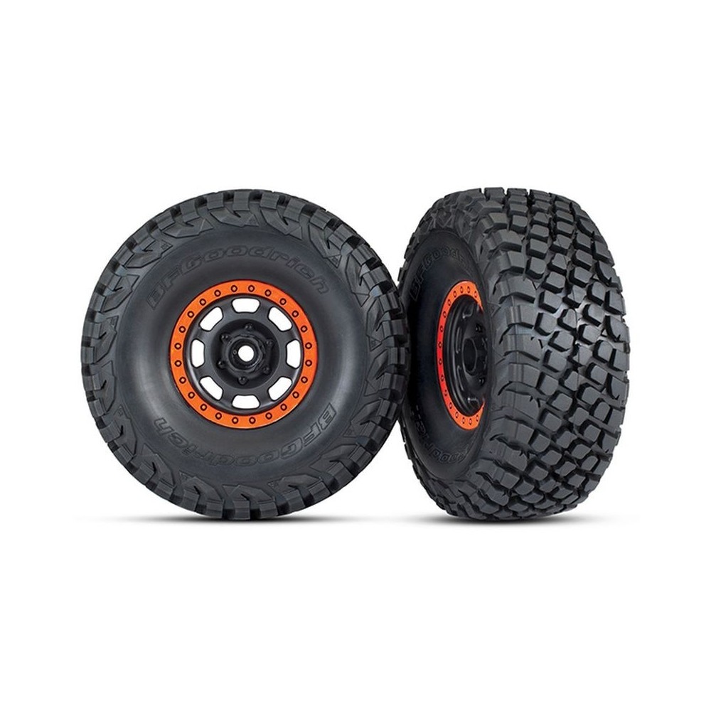 Traxxas Tires and wheels assembled glued (desert racer wheels black with) TRX8472