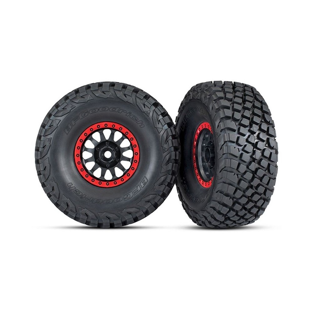 Traxxas Tires and wheels assembled glued (method racing wheels black with red) TRX8474 Traxxas Tires and wheels assembled glued (method racing wheels black with red) TRX8474